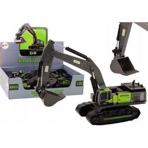 LEANToys graafmachine Gąsienicowa metaal lepel 1:55 zwart-groen