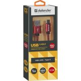 Defender USB cable USB-A - USB-C 1 m rood (87813)