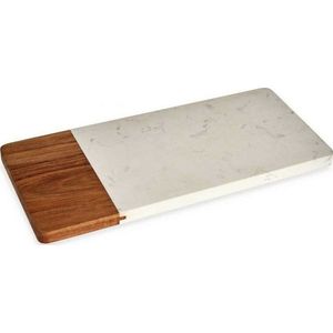 Kinvara plank voor snijden plank voor snijden bruin wit Drewno akacjowe Marmur (15 x 1,3 x 30 cm)