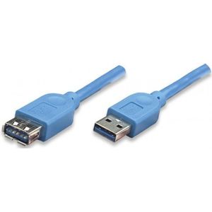 Techly ICOC-U3-AA-005-EX USB-kabel USB 3.2 Gen 1 (3.1 Gen 1) 0,5 m USB A Blauw