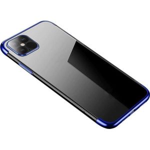 Hurtel Clear kleur case żelowy hoes etui met metaliczną ramką Samsung Galaxy S22+ (S22 Plus) blauw