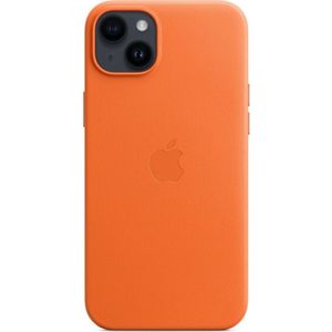 Apple iphone 14 plus leather case oranje