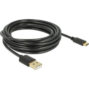 Delock Kabel USB 2.0 A > C 4.0m zwart