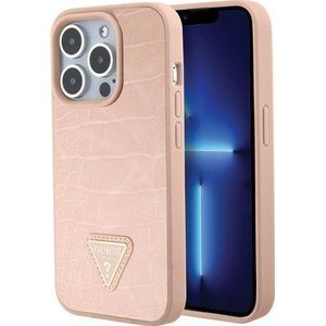 GUESS GUHCP15XPCRTHCP iPhone 15 Pro Max roze/roze hardcase Croco Triangle Metal Logo