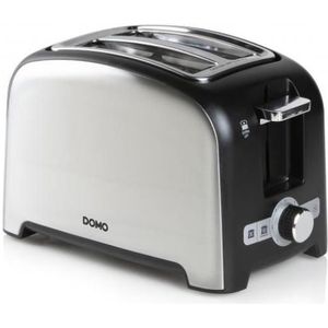 Domo DO959T - Broodrooster - 2 sleuven - opwarmrek - RVS