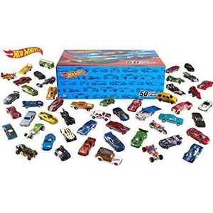 Mattel Hot Wheels CGN22 - serie 50 voertuigen odlewanych ciśnieniowo w skali 1:64, heel groot cadeauset, elk 50 speelgoed każdy, losowy wybór, vanaf 3 jaar