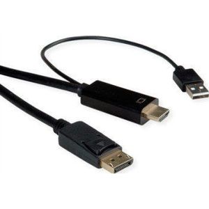 ROLINE Kabel Kabel HDMI UltraHDTV - DisplayPort, M/M, zwart, 3 m
