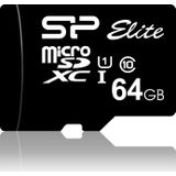 Silicon Power 64GB Elite MicroSDXC Class10 UHS-1 tot 85Mb/s incl. SD-adapter Zwart