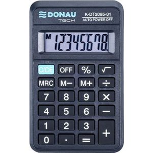 Donau rekenmachine rekenmachine kieszonkowy TECH, 8-cyfr. wyświetlacz, wym. 114x69x18 mm, zwart