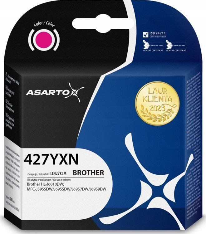 Asarto Tusz Tusz voor Brother 427MXN | LC427XLM | 5000 str. | magenta