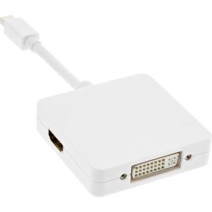 InLine 17195I video kabel adapter 0,15 m Mini DisplayPort DisplayPort + DVI + HDMI Wit