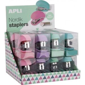 Apli nietmachine nietmachine Nordik, Soft Touch, 30 kaarten., nietjes, doos met zawieszką, mix kleuren pastel