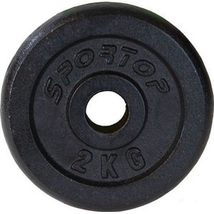Sportop obciążenie zwart żeliwne 2 kg fi28