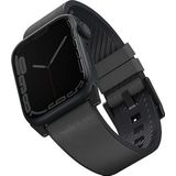 Uniq band Straden Apple Watch 4/5/6/7/SE 44/45mm Leather Hybrid Strap grijs/grijs