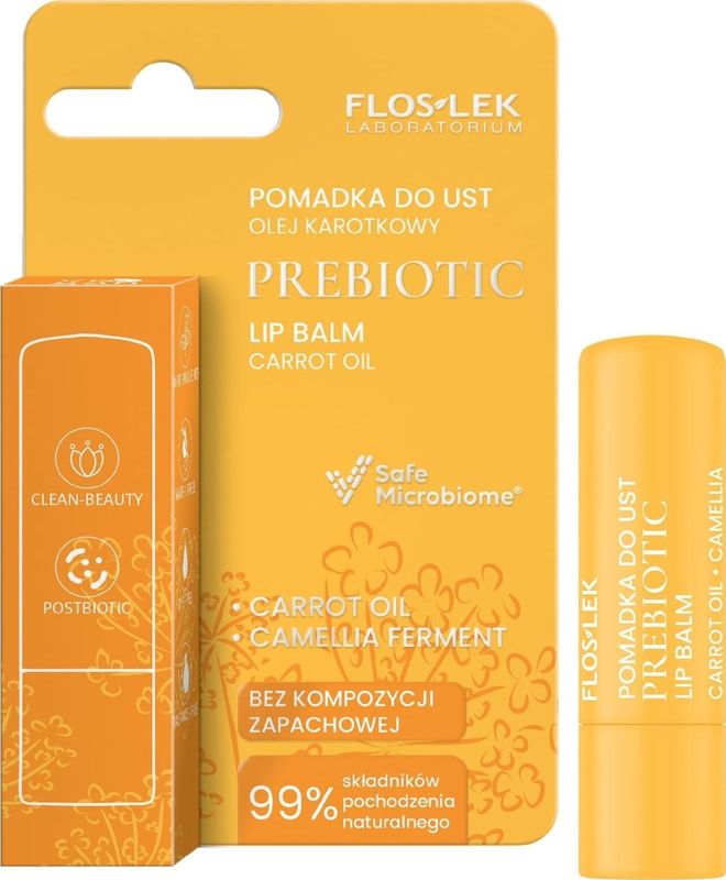 FLOSLEK Prebiotic Lip Care Prebiotyczna lippenstift olie karotkowy 4 g