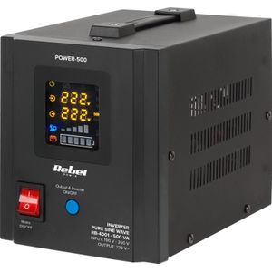 Rebel POWER-500 Uninterruptible Power Supply - converter met pure sine wave en charging function 12V 230V 500VA/300W