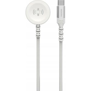 SWISSTEN Adapter AV Braided Magnetic draadloos Charger voor Apple Watch Metal, USB-C 1.2 M wit