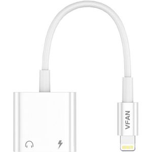 Vipfan Cable L10 Lightning to Lightning + mini jack 3.5mm AUX, 10cm (wit)