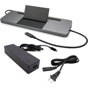 i-tec Metal SB-C Ergonomic 4K 3x Display Docking Station with Power Delivery 85 W + Universal Charger 100 W