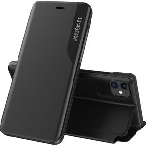 Hurtel Eco Leather View Case elegancki tas etui met klapką en functie podstawki iPhone 13 Pro Max zwart