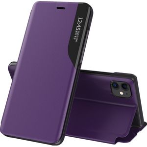 Hurtel Eco Leather View Case elegancki tas etui met klapką en functie podstawki iPhone 13 Pro Max paars