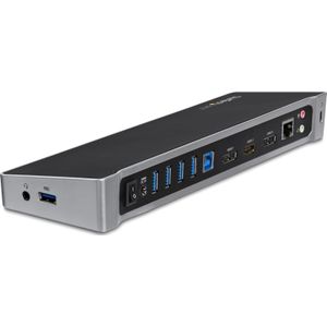 StarTech Triple Monitor USB 3.0 Docking Station met 2x 4K DisplayPort & HDMI - 5 Port USB-A Hub (1x Fast-Charge), 3.5mm Audio, GbE - USB Type A Universeel Laptop Dock voor MacOS / Windows