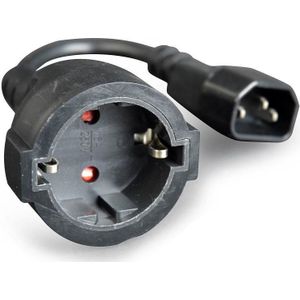 C14 - CEE 7/3 Stroomkabel Voor UPS/PDU - 3x 0,75mm / Zwart - 0,15 Meter