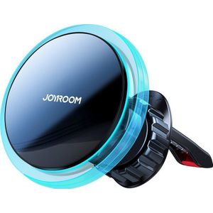 Joyroom auto houder magnetisch draadloos inductie lader Qi 15W (kompatybilna met MagSafe voor iPhone) na kratkę nawiewu zilver (JR-ZS291)