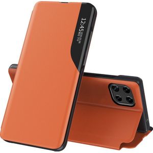 Hurtel Eco Leather View Case elegancki tas etui met klapką en functie podstawki Samsung Galaxy A22 4G oranje