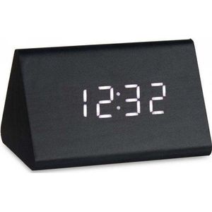 Giftdecor digitaal horloge stationair zwart PVC Drewno MDF (11,7 x 7,5 x 8 cm)