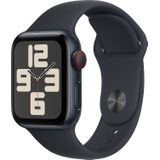 Apple Watch SE GPS + Cellular 40mm Midnight Aluminium Case met Midnight Sport Band - M/L
