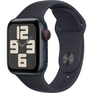 Apple Watch SE GPS + Cellular 40mm Midnight Aluminium Case met Midnight Sport Band - M/L