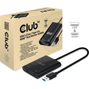 Club 3D USB A to HDMI™ 2.0 Dual Monitor 4K 60Hz