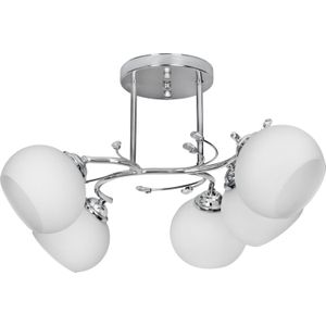 Activejet Klassieke kroonluchter pendel plafondlamp IRMA nikkel 5xE27 voor woonkamer