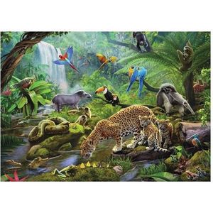 Puzzel met 60 stukjes in het thema Rainforest Animals (Dieren)
