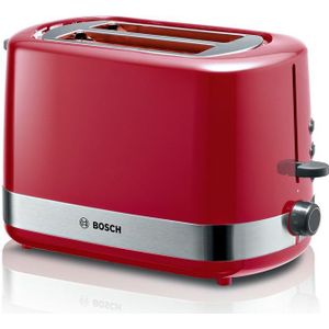 Bosch Hausgeräte TAT6A514 Broodrooster 2 sneetjes 800 W Rood - Broodrooster - Rood