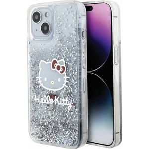 Hello Kitty Liquid Glitter Charms Kitty Head - Etui iPhone 14 (zilver)