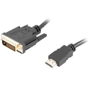 Lanberg cable HDMI -> DVI-D(24+1) M/M Dual Link 4K 30Hz, zwart 3m