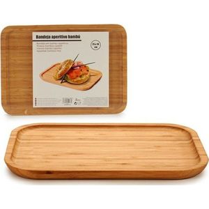 BigBuy Home Tacka voor przekąsek Bambus (18 x 1,5 x 25 cm)