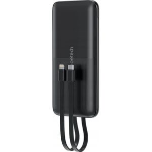 Choetech Powerbank Powerbank B654 10000mAh 22.5W USB-A / USB-C / micro USB met ingebouwd kablem USB-C / Lightning - zwart