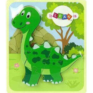 LEANToys houten puzzel Dinozaur Isanosaurus groen