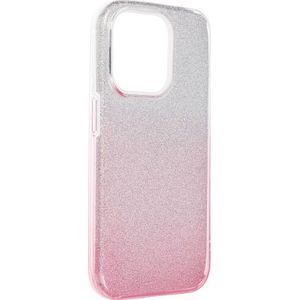 tas SHINING voor IPHONE 15 Pro transparentny roze