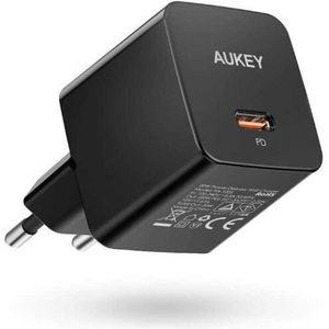 AUKEY Mini muur charger PA-Y20S zwart 1xUSB-C 20W PD Power Delivery