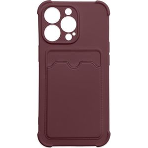 Hurtel Card Armor Case etui hoes voor Samsung Galaxy A32 4G portemonnee na kaartenę siliconen pancerne etui Air Bag malinowy