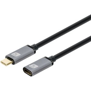 Techly ICOC MUSB322-CMF-010 USB-kabel USB 3.2 Gen 2 (3.1 Gen 2) 1 m USB C Zwart, Grijs