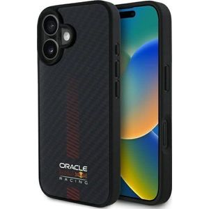Red Bull RBHMP16S24CFGSMK iPhone 16 6.1 inch hardcase zwart/zwart Carbon Fiber Power Bar MagSafe