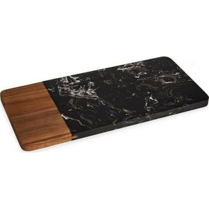 Kinvara plank voor snijden plank voor snijden zwart bruin Drewno akacjowe Marmur (15 x 1,3 x 30 cm)