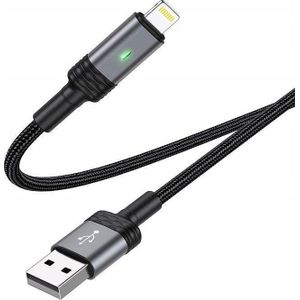 Borofone Kabel USB Kabel BU30 Lynk Smart power-off - USB na Lightning - 2,4A 1,2 metra zwart