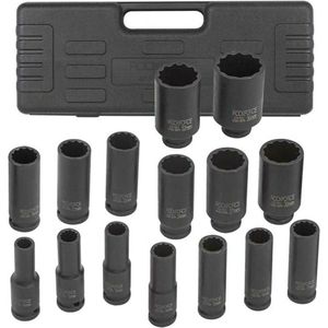 Rockforce serie nasadek udarowych głębokich 1/2 inch 15el. (12-kątnych) (10-36mm)