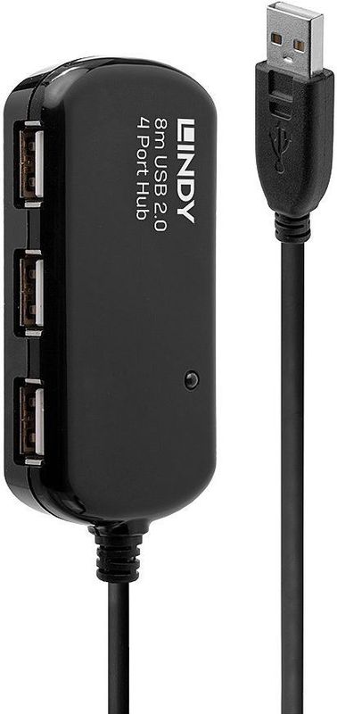 Lindy USB 2.0 Aktiv-Verlängerungs-Hub Pro 8 Meter Schließen
